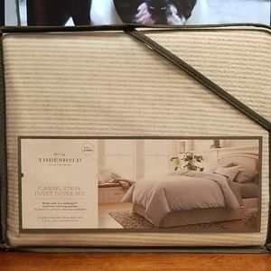 Flannel Stripe Duvet Cover Set